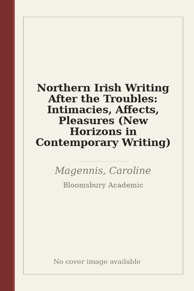 Northern Irish Writing After the Troubles: Intimacies, Affects, Pleasures (New Horizons in Contemporary Writing) - no cover image available