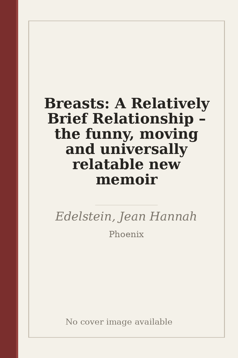 Breasts: A Relatively Brief Relationship – the funny, moving and universally relatable new memoir - no cover image available