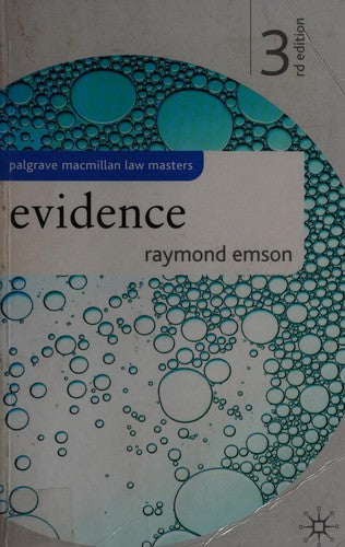 Evidence (Palgrave Macmillan Law Masters)