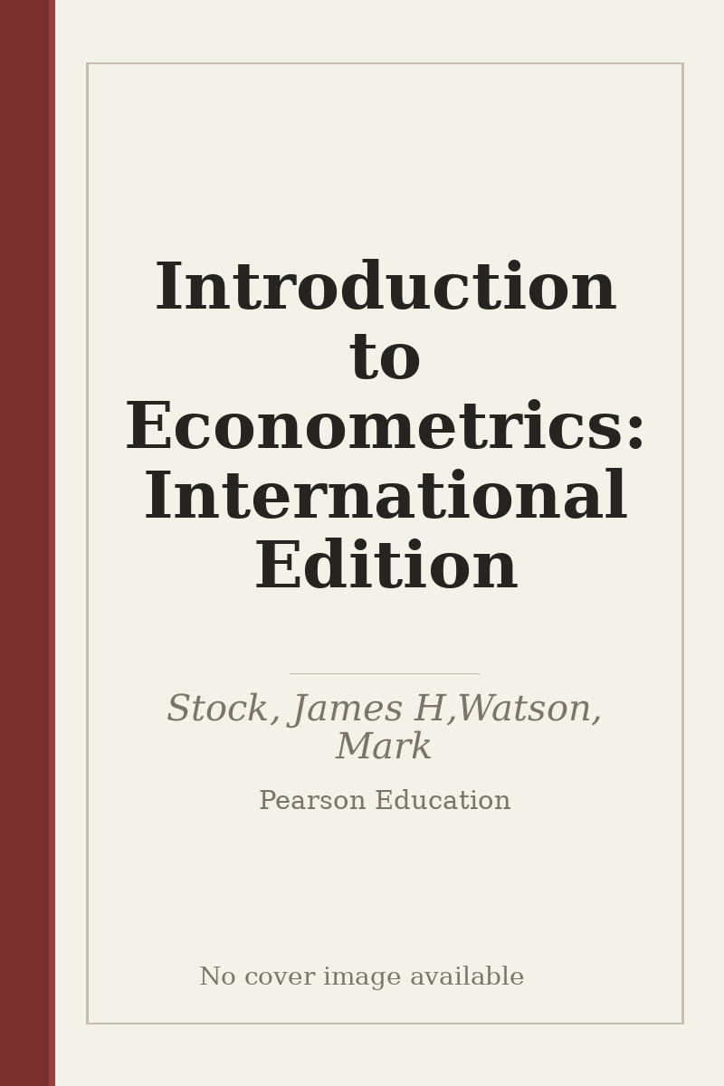 Introduction to Econometrics: International Edition - no cover image available