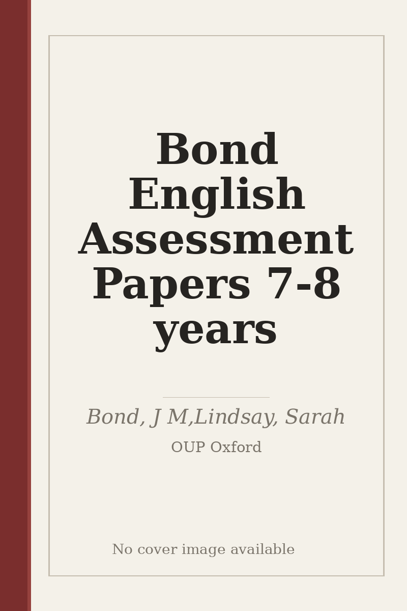 Bond English Assessment Papers 7-8 years - no cover image available