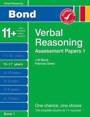 Bond Assessment Papers Verbal Reasoning 10-11+ yrs Book 1