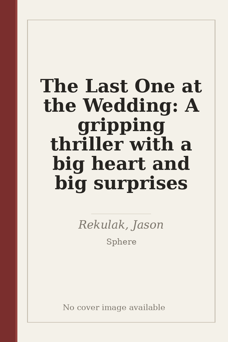 The Last One at the Wedding: A gripping thriller with a big heart and big surprises - no cover image available