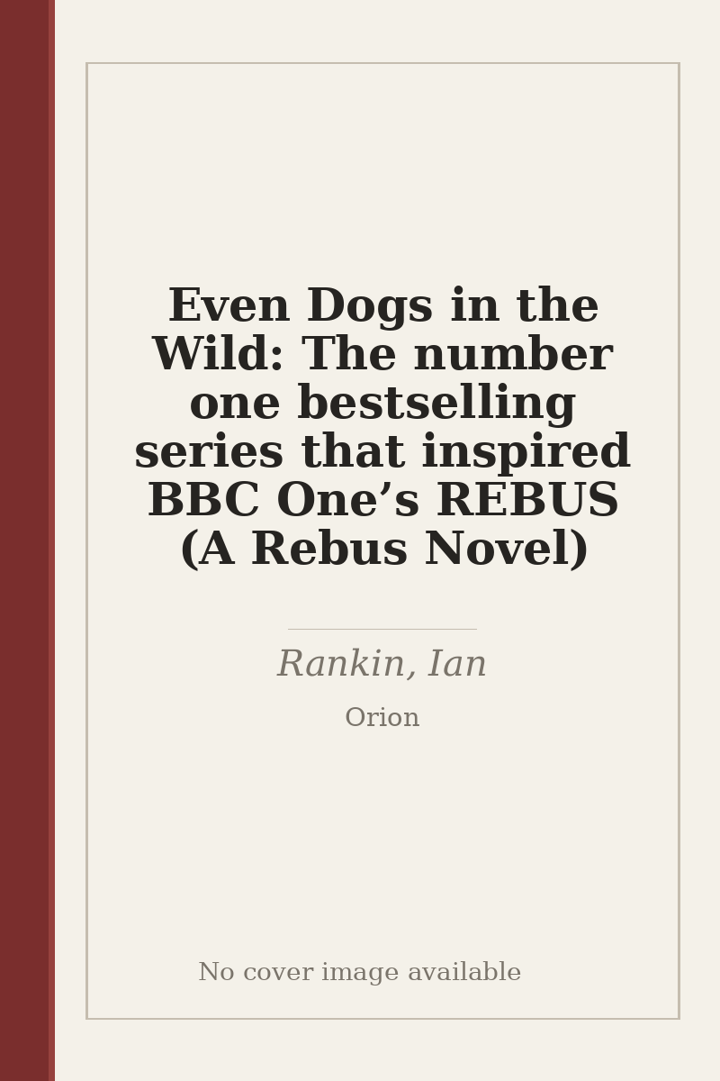 Even Dogs in the Wild: The number one bestselling series that inspired BBC One’s REBUS (A Rebus Novel) - no cover image available