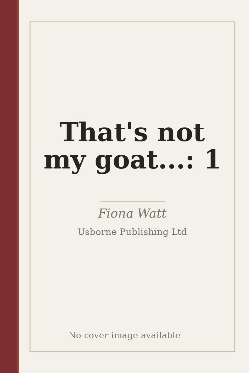 That's not my goat...: 1 - no cover image available