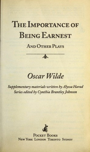 The Importance of Being Earnest and Other Plays (Enriched Classics)