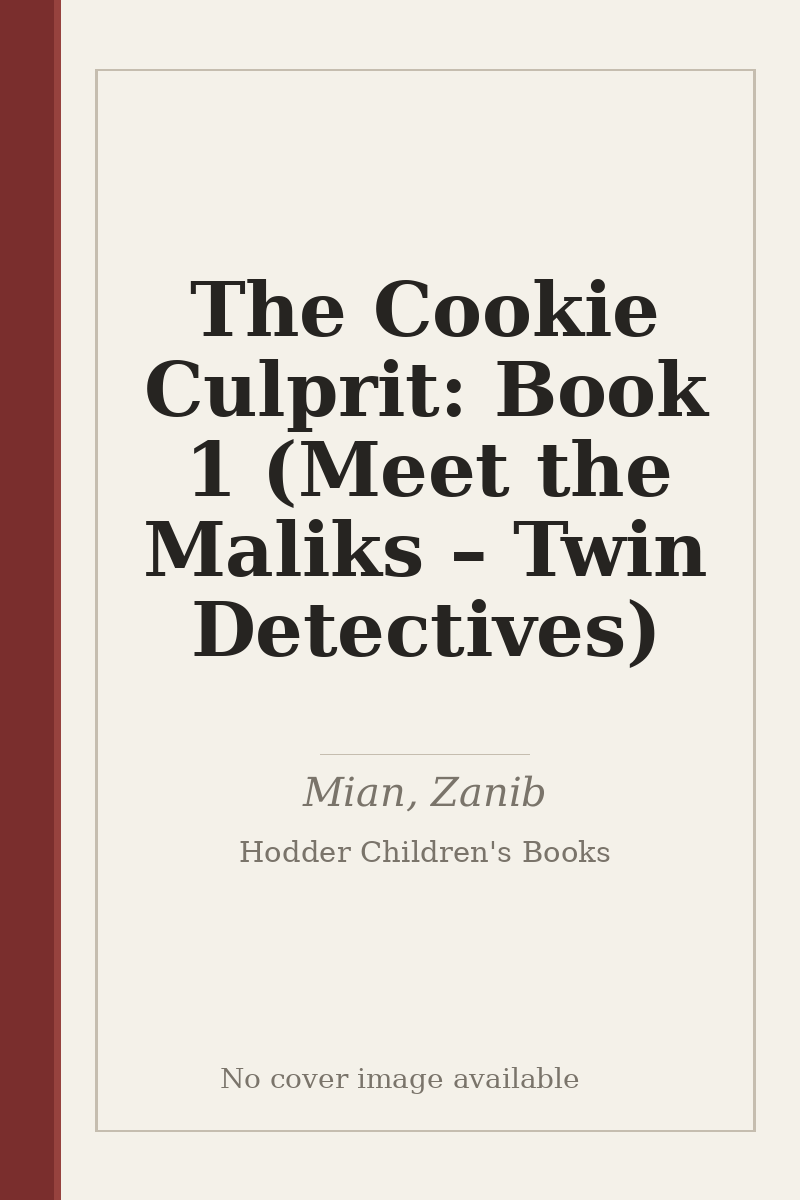The Cookie Culprit: Book 1 (Meet the Maliks – Twin Detectives) - no cover image available
