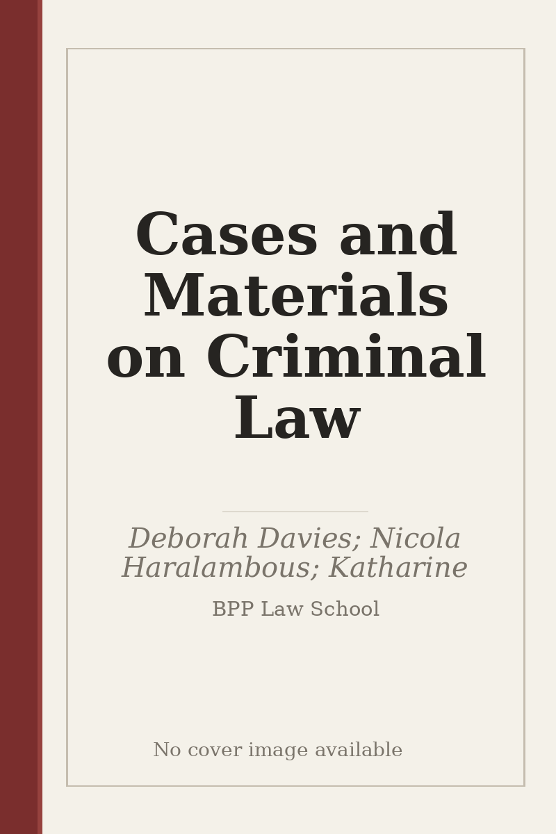 Cases and Materials on Criminal Law - no cover image available