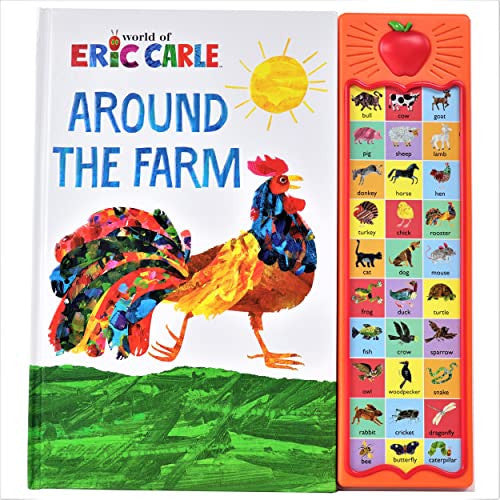 World of Eric Carle, Around the Farm Animal 30-Button Sound Book - Great for First Words - PI Kids (Apple Play a Sound Book)