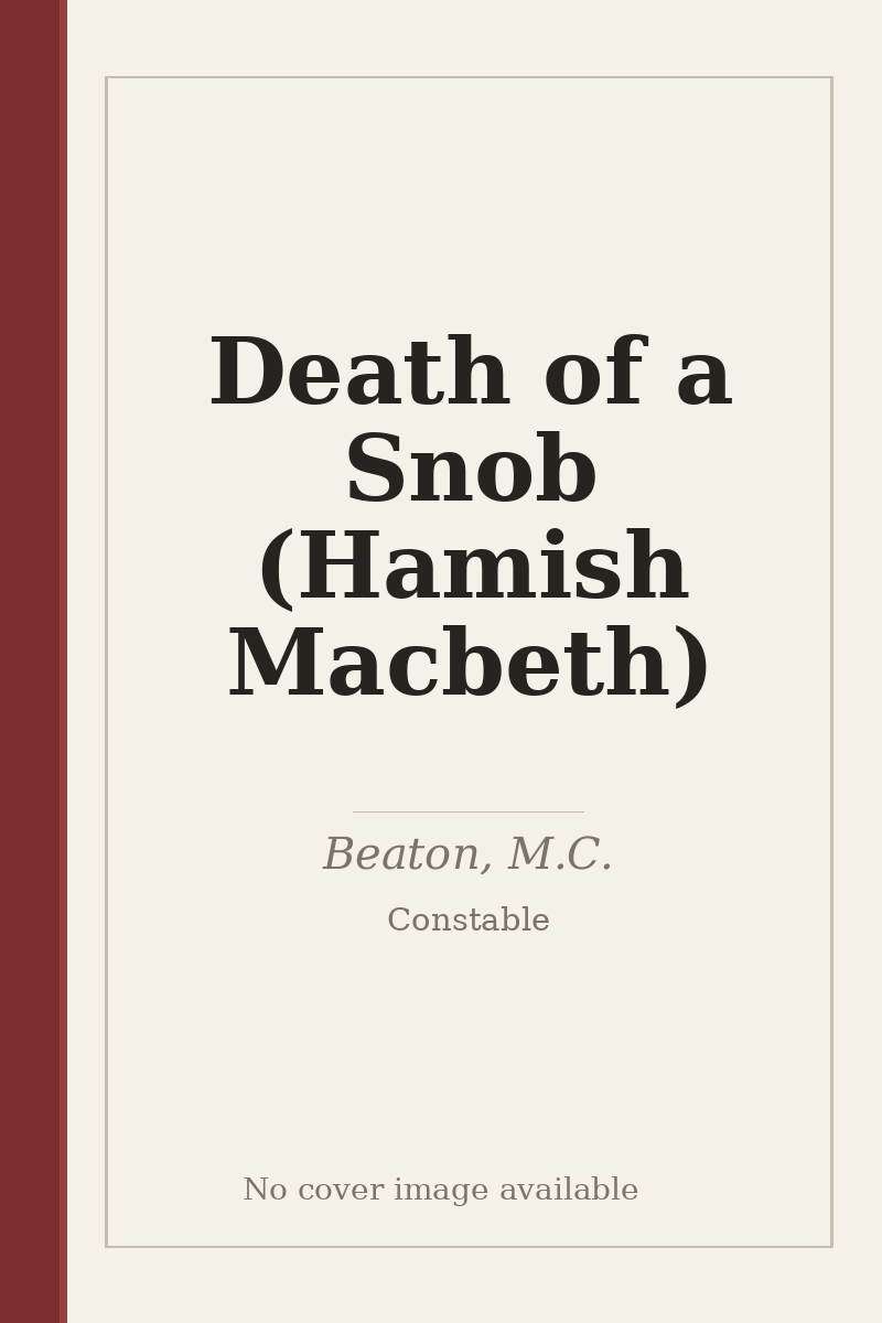 Death of a Snob (Hamish Macbeth) - no cover image available