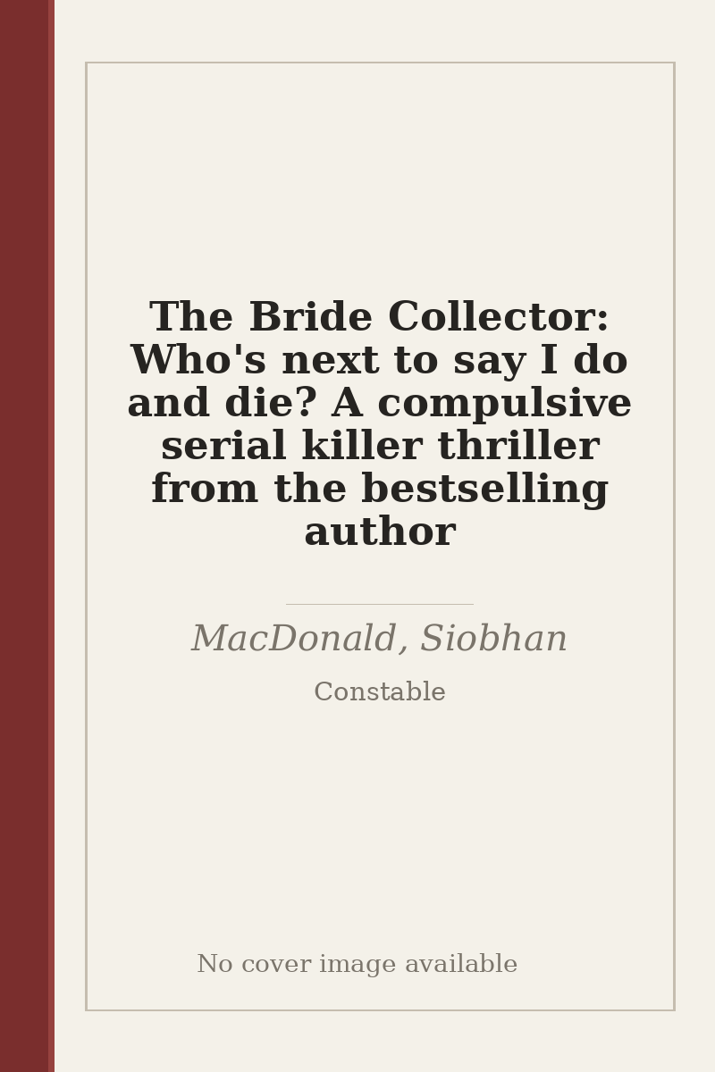 The Bride Collector: Who's next to say I do and die? A compulsive serial killer thriller from the bestselling author - no cover image available