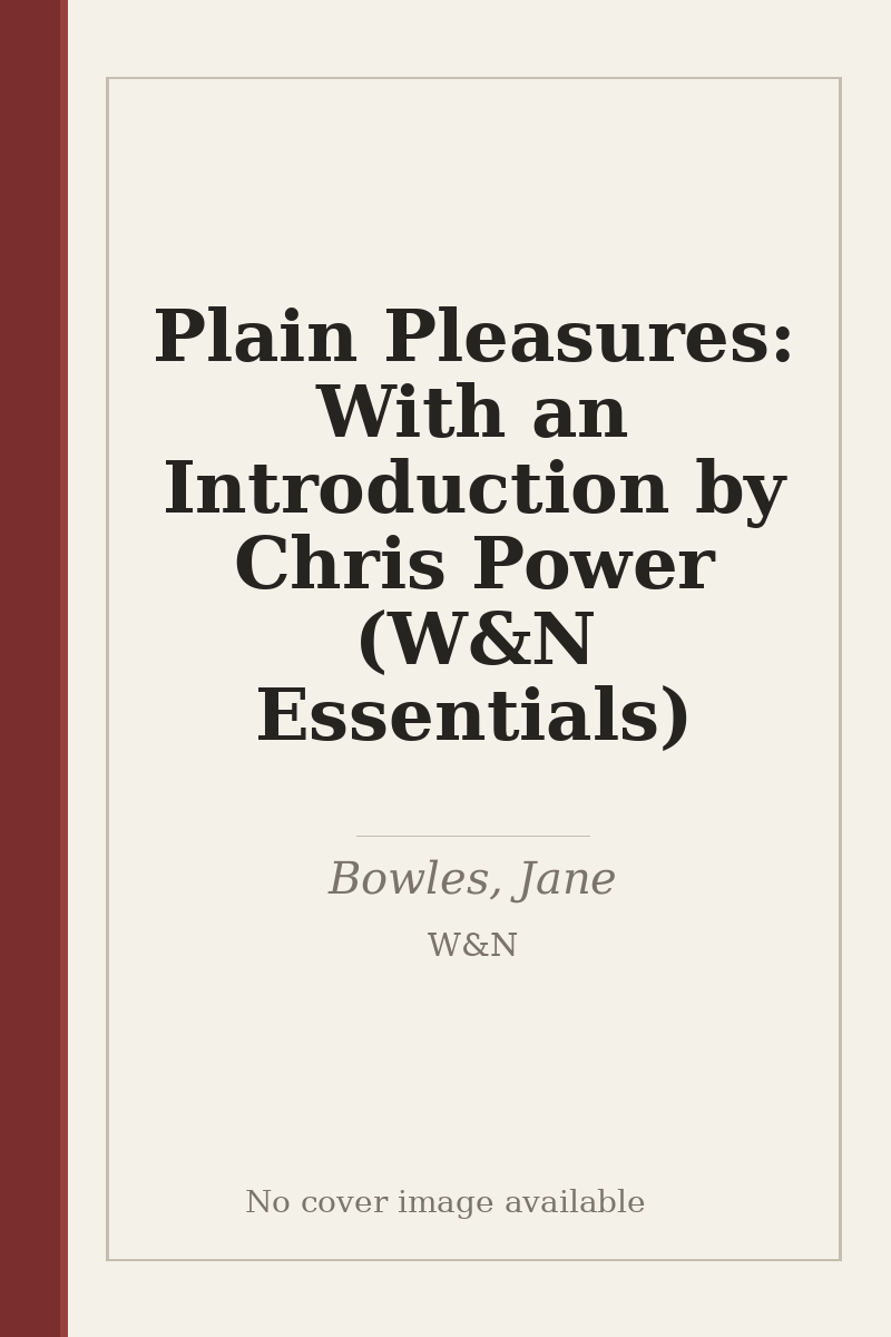 Plain Pleasures: With an Introduction by Chris Power (W&N Essentials) - no cover image available