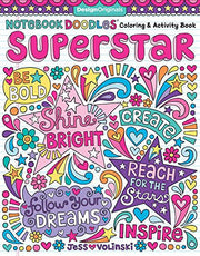 Notebook Doodles Superstar: Coloring & Activity Book (Design Originals) 32 Inspiring Designs; Beginner-Friendly Relaxing & Empowering Art Activities for Tweens, on Extra-Thick Perforated Pages