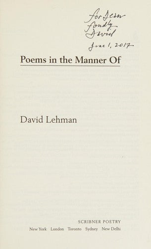 Poems in the Manner Of