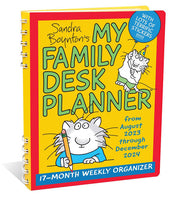 Sandra Boynton's My Family Desk Planner 17-Month 2023-2024 Weekly/Monthly Organizer Calendar