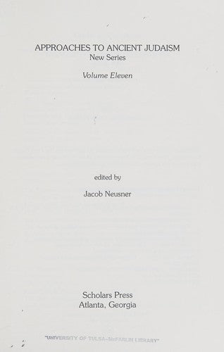 Approaches to Ancient Judaism: New Series: 1 (Studies in the History of Judaism)