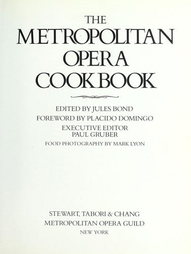 The Metropolitan Opera Cookbook