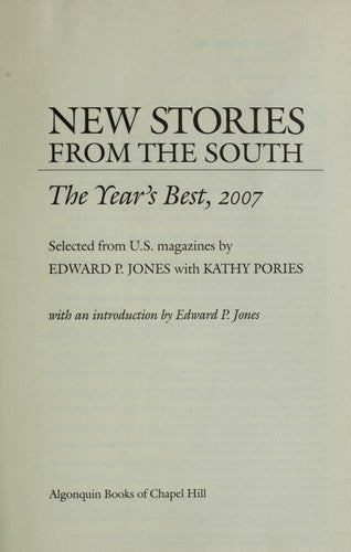 New Stories from the South: The Year's Best, 2007