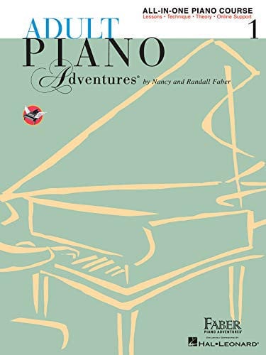 Adult Piano Adventures - All-in-One Piano Course Book 1 | Faber Piano Course for Adult Beginners | Spiral Bound with Online Media and Instructional Videos | Includes Lesson, Technique and Theory