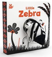 Little Zebra (Happy Fox Books) High-Contrast Art in Black, White, & Red Designed Specifically for Babies; Soft Plush Zebra Puppet, Die-Cut Elements, ... Books): Book and Attached Finger Puppet
