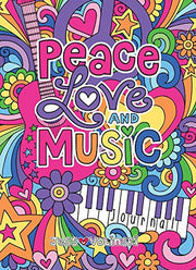 Notebook Doodles Peace Love and Music Guided Journal (Quiet Fox Designs) Fun and Positive Lined Diary with Inspirational Writing Prompts Designed to Build Confidence & Self-Esteem in Young Girls