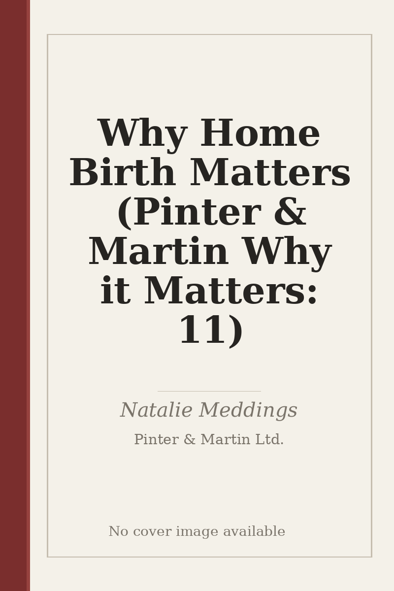 Why Home Birth Matters (Pinter & Martin Why it Matters: 11) - no cover image available