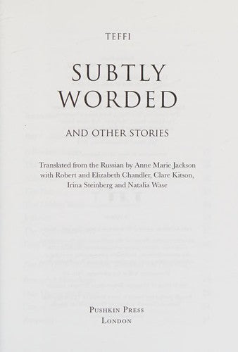 Subtly Worded and Other Stories (Pushkin Collection)