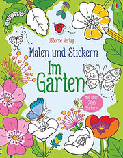 Malen und Stickern: Im Garten
