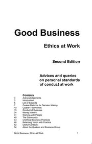 Good Business Ethics at Work Second Edition: Advices and queries on personal standards of conduct at work