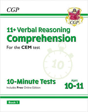 11+ CEM 10-Minute Tests: Comprehension - Ages 10-11 Book 1 (with Online Edition) (CGP CEM 11+ Ages 10-11)