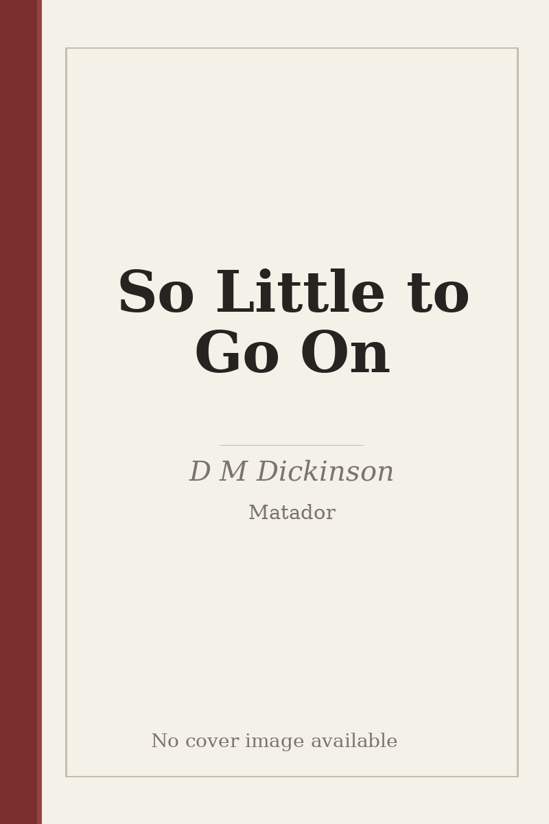 So Little to Go On - no cover image available