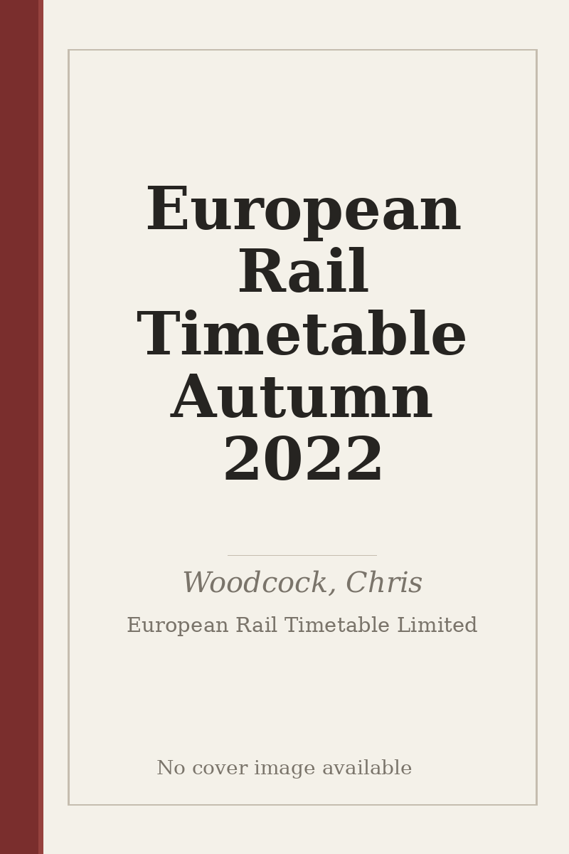 European Rail Timetable Autumn 2022 - no cover image available