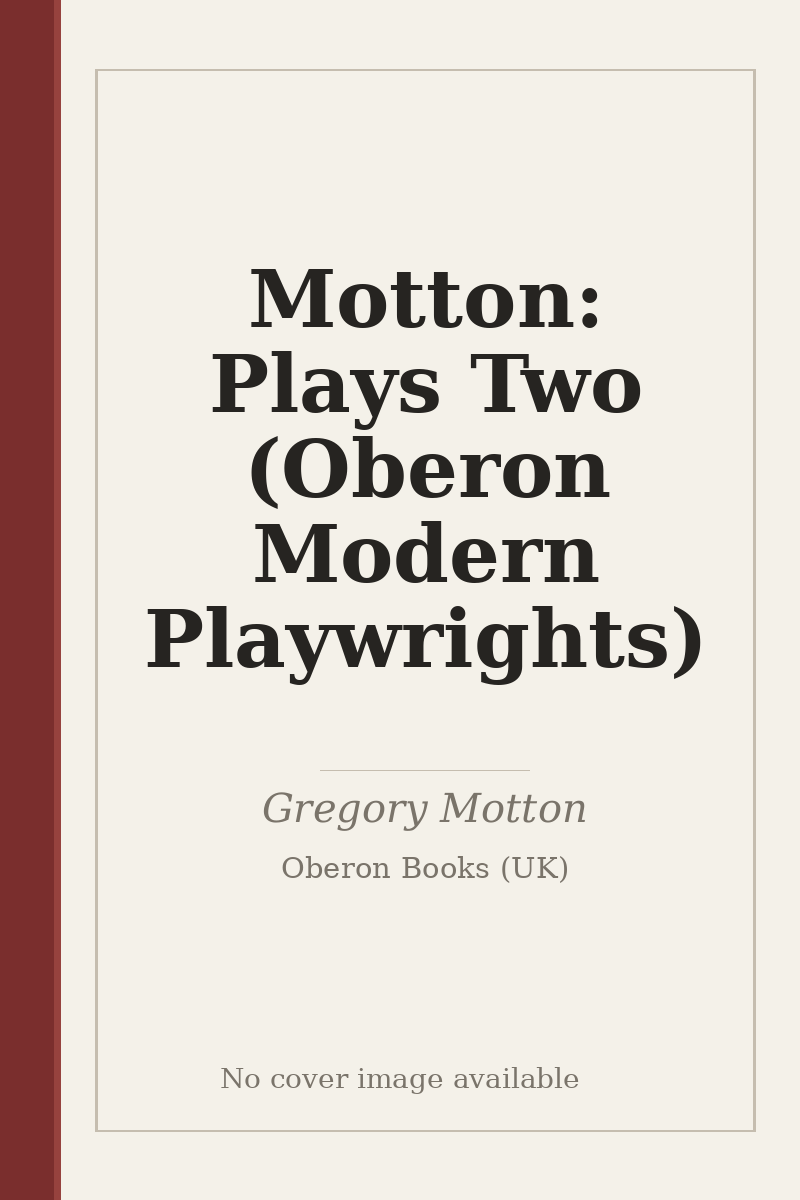 Motton: Plays Two (Oberon Modern Playwrights) - no cover image available
