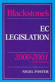 Blackstone's EC Legislation 2000/2001 (Blackstone's Statute Books)
