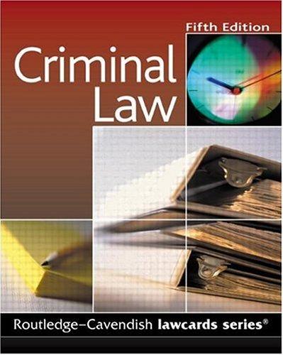 Cavendish: Criminal Lawcards