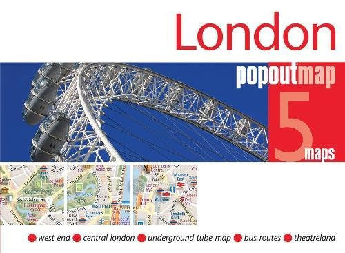 London PopOut Map: 5 maps: west end, central london, underground tube map, bus routes, theatreland (PopOut Maps)
