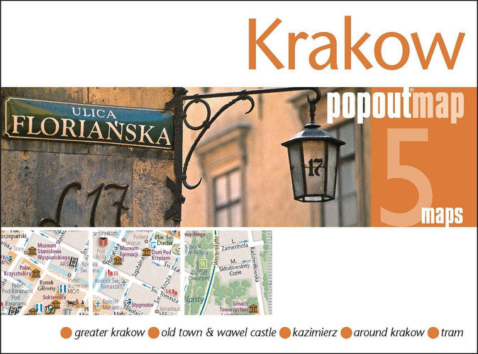 Krakow PopOut Map: Handy pocket-size pop up city map of Krakow