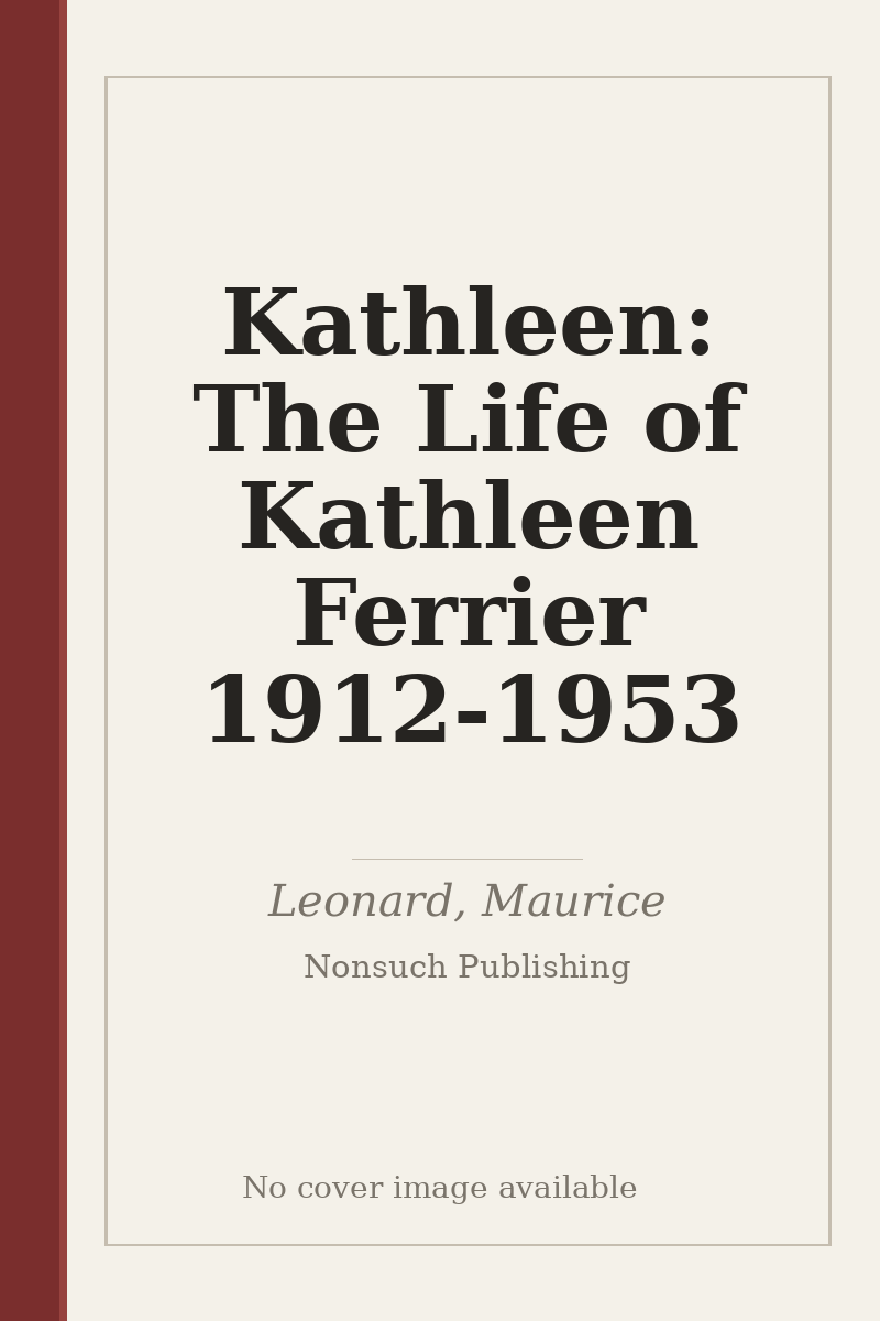 Kathleen: The Life of Kathleen Ferrier 1912-1953 - no cover image available
