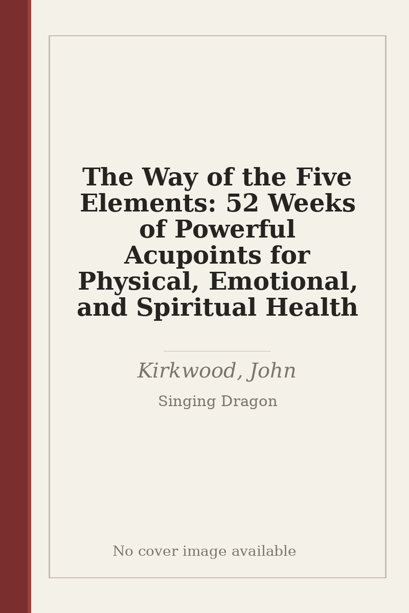 The Way of the Five Elements: 52 Weeks of Powerful Acupoints for Physical, Emotional, and Spiritual Health - no cover image available
