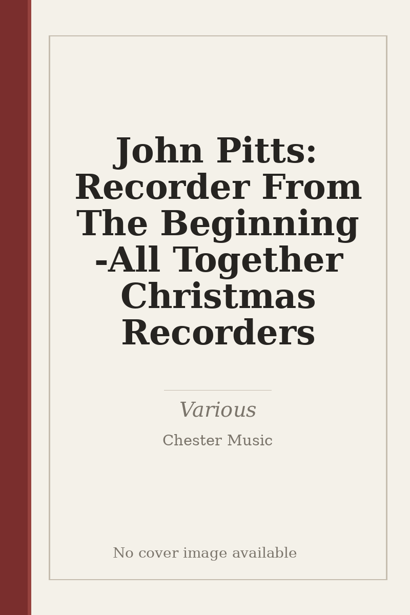 John Pitts: Recorder From The Beginning - All Together Christmas Recorders - no cover image available