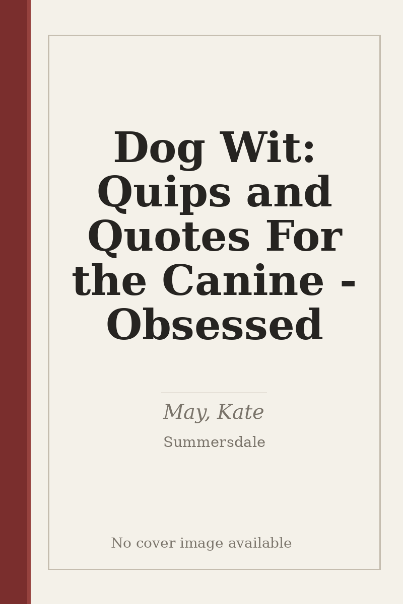 Dog Wit: Quips and Quotes For the Canine - Obsessed - no cover image available