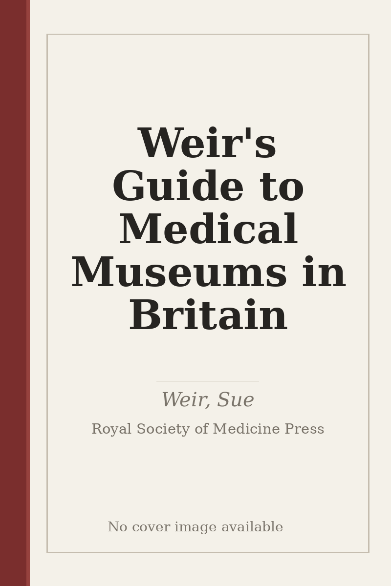 Weir's Guide to Medical Museums in Britain - no cover image available