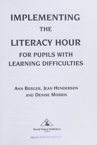 Implementing the Literacy Hour for Pupils with Learning Difficulties