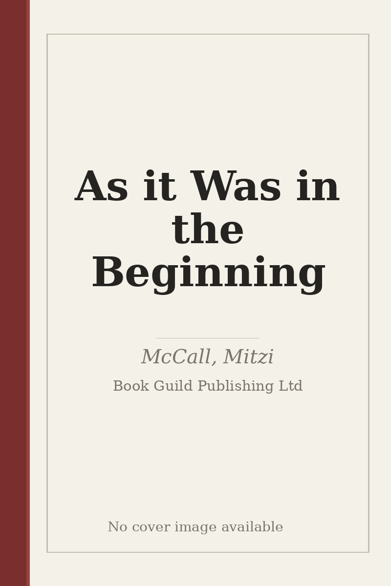 As it Was in the Beginning - no cover image available