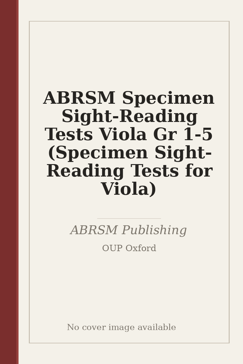 ABRSM Specimen Sight-Reading Tests Viola Gr 1-5 (Specimen Sight-Reading Tests for Viola) - no cover image available