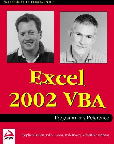 Excel 2002 VBA Programmer's Reference