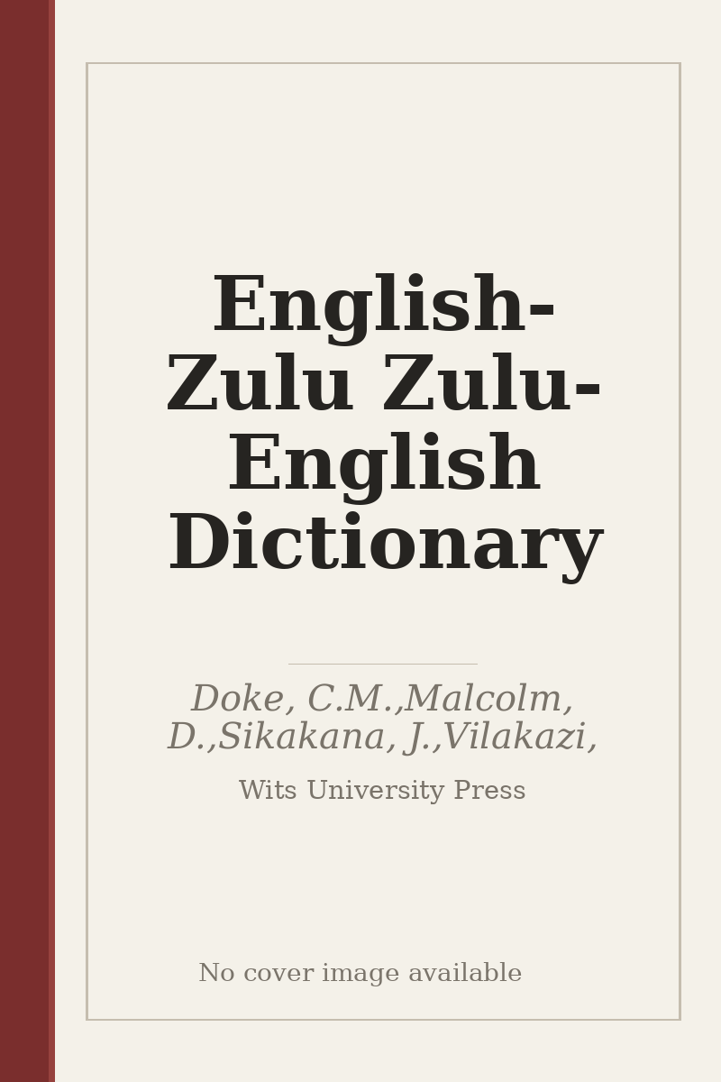English-Zulu Zulu-English Dictionary - no cover image available