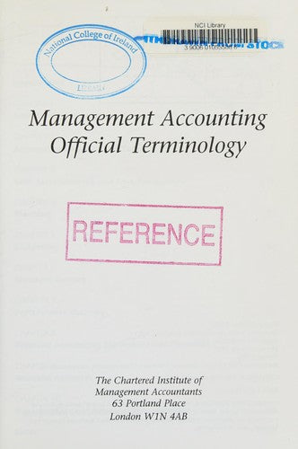 Management Accounting Official Terminology