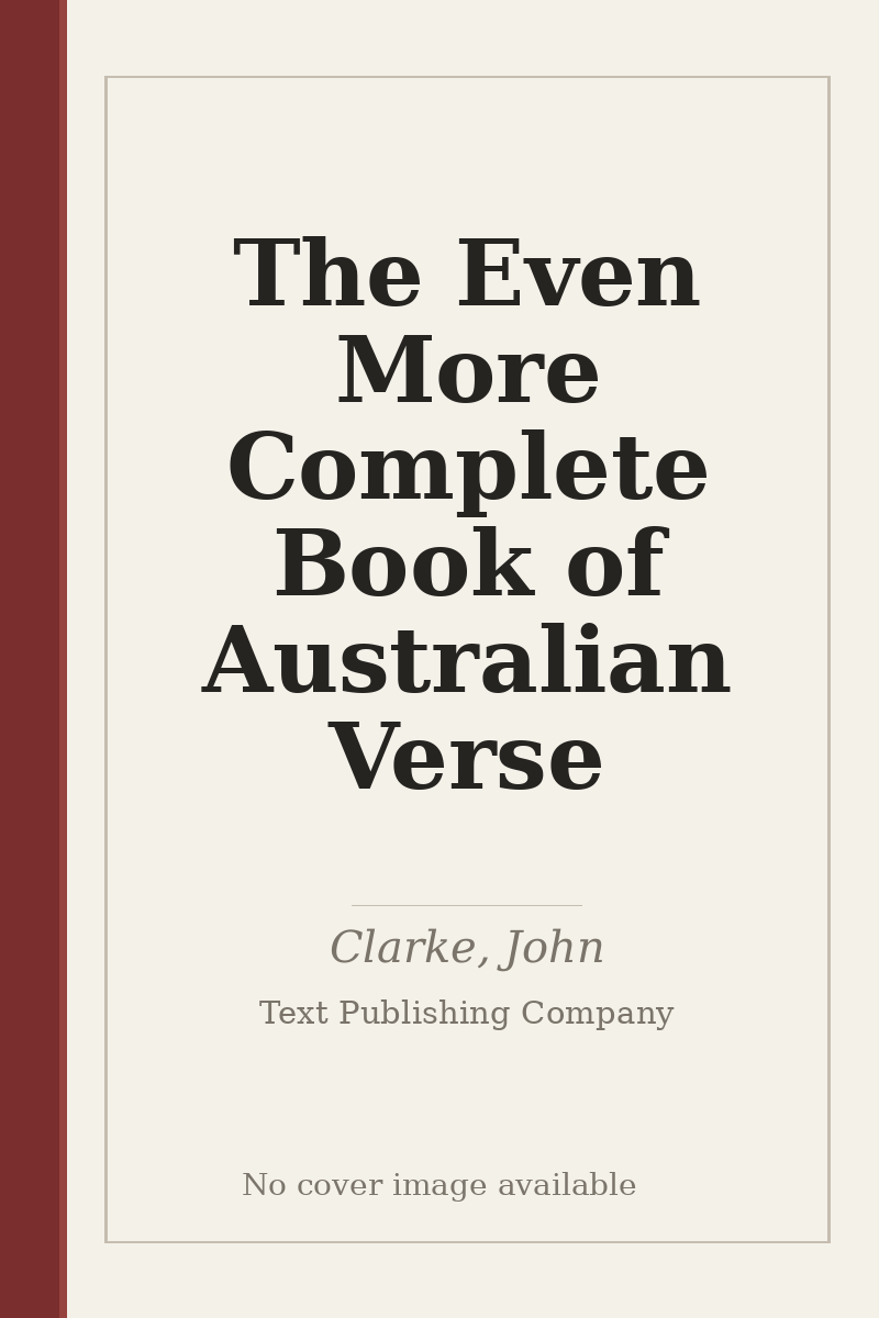 The Even More Complete Book of Australian Verse - no cover image available