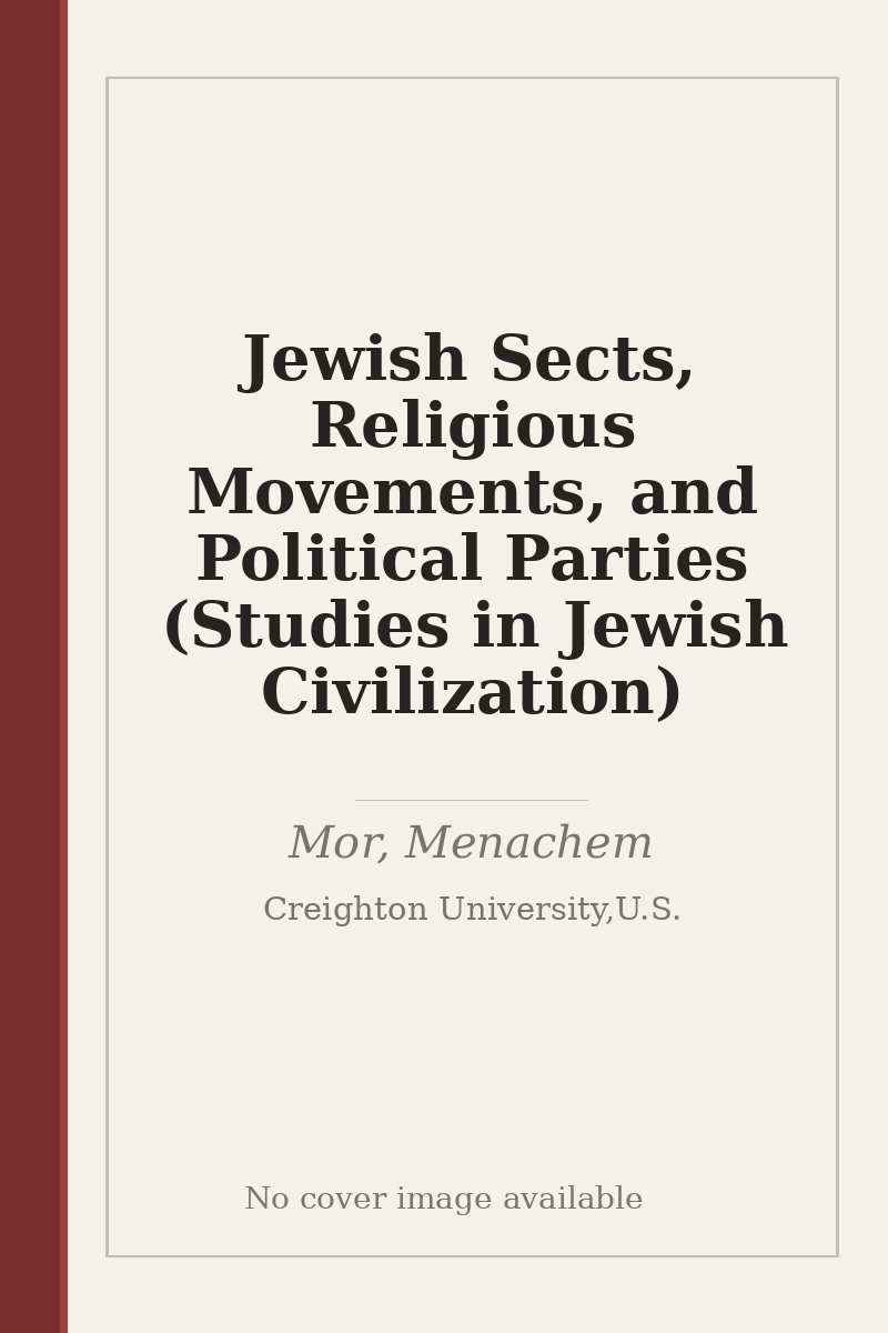 Jewish Sects, Religious Movements, and Political Parties (Studies in Jewish Civilization) - no cover image available